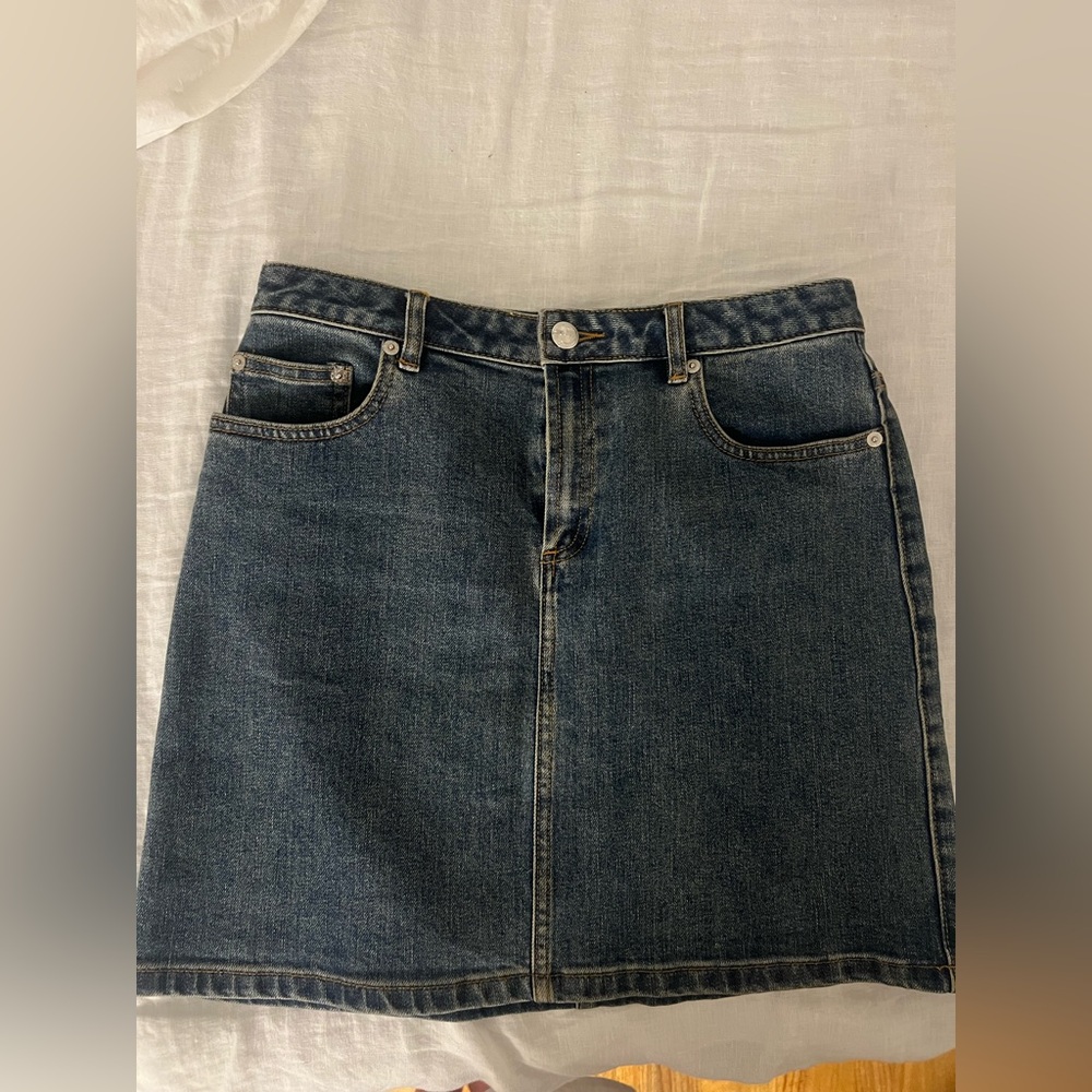 A.P.C. Dark Blue Denim Mini Skirt